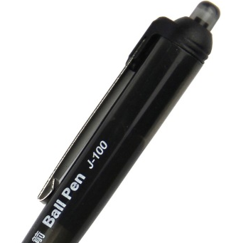 白雪（snowhite） J-100 低粘度油墨八色圆珠笔之黑色 12支装