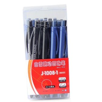 白雪（snowhite） J-1008-1 蓝色圆珠笔 顺滑油墨超值装 0.7MM 30支桶装