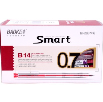 宝克（BAOKE） B14 按动圆珠笔 0.7mm 48支/盒 红色