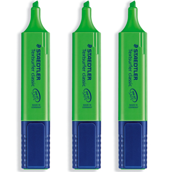 德国原装施德楼STAEDTLER 364 用于喷墨 荧光笔 标记记号笔 黄色