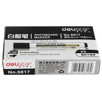 得力(deli)6811 白板笔 黑色 10支
