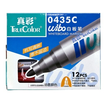 真彩（TrueColor） 0435C 白板笔 红色 圆笔头 12支装