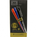 真彩（TrueColor）309004 金品小双头记号笔12支/盒 (黑色×8、红色×2、蓝色...