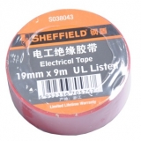 钢盾（SHEFFIELD）S038043 电工绝缘胶带（红）办公必备