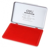 得力(deli)9893 金属方形大号秒干印台(红色)