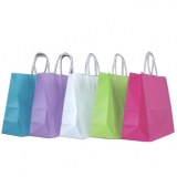 国产 大号120g手捻绳缤纷5色白牛皮纸袋（10个/包） 32*25*11