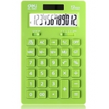 得力（deli） 1657A 12位数大屏幕太阳能亮彩计算器 浅绿