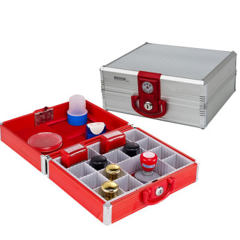 礼之缘 铝合金多功能印章盒收纳箱20格 财务银行专用印章箱 对公章 财务章 私章收纳盒/箱 红色