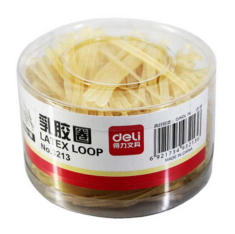得力(Deli)3213优质橡皮筋/乳胶圈(筒装) 100克