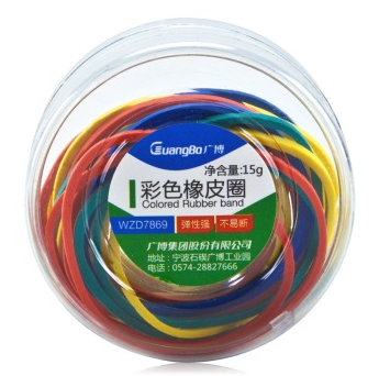 广博（GuangBo）ZD7869 彩色橡皮筋/牛皮筋 15g 单盒装
