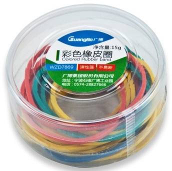 广博（GuangBo）ZD7869 彩色橡皮筋/牛皮筋 15g 单盒装