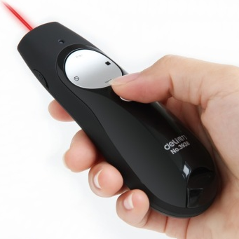 得力（deli） 3938 红色激光笔/PPT教学翻页遥控教鞭 一键全屏/黑屏