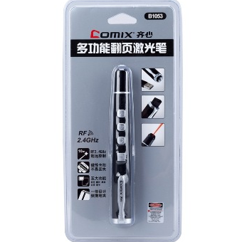 齐心（COMIX） B1053 一体式激光笔/PPT遥控教鞭 USB接收器 黑色红光