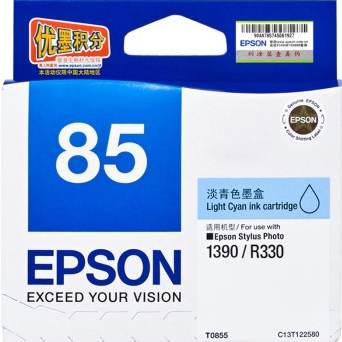 爱普生（Epson）T0855(T1225) 淡青色墨盒 C13T122580（适用PHOTO 1390 R330）