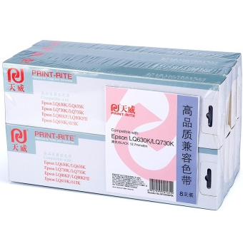 天威（PrintRite） LQ630K 八只装黑色色带RFE305BPRK （适用EPSON LQ630K/LQ635K/LQ730K/LQ735K/LQ