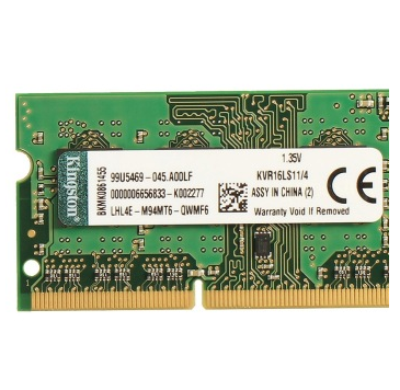 金士顿(Kingston)低电压版 DDR3 1600 4GB 笔记本内存