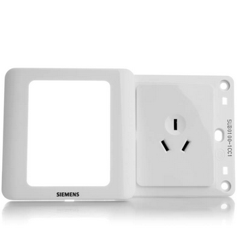西门子(SIEMENS)5UB01001CC1 远景10A三孔插座面板(雅白色)