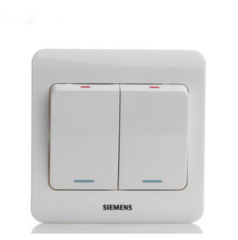 西门子（SIEMENS）5TA01151CC1 远景荧光双开单控开关插座（雅白色）