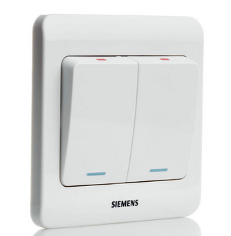 西门子（SIEMENS）5TA01151CC1 远景荧光双开单控开关插座（雅白色）