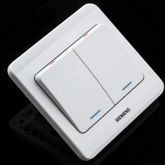 西门子（SIEMENS）5TA01151CC1 远景荧光双开单控开关插座（雅白色）
