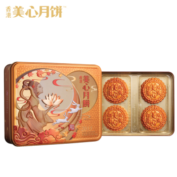 [美心月饼]美心双黄白莲蓉月饼礼盒740g