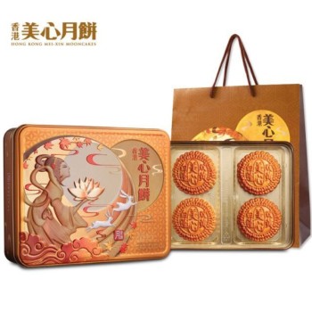 [美心月饼]美心双黄白莲蓉月饼礼盒740g