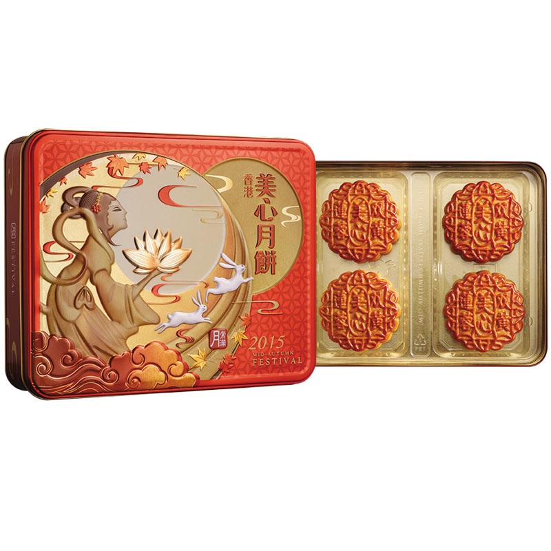 [美心月饼]美心双黄莲蓉月饼礼盒740g