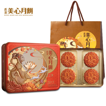[美心月饼]美心双黄莲蓉月饼礼盒740g