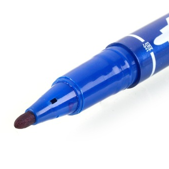 齐心（COMIX）MK804 小双头油性记号笔 12支装 蓝色