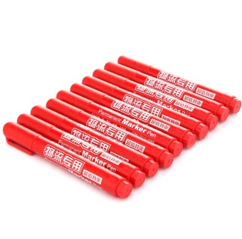 金万年(Genvana) G-0902 物流专用超值箱头记号笔-红色(10支装)