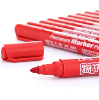 金万年(Genvana) G-0902 物流专用超值箱头记号笔-红色(10支装)