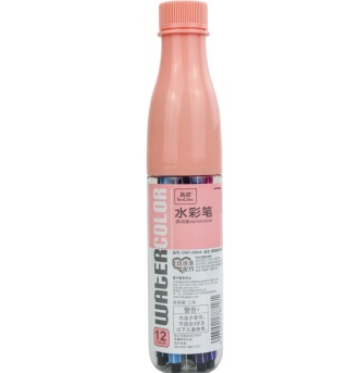 真彩（TrueColor）CWP-2600A 漂流瓶可水洗水彩笔12色 粉瓶装