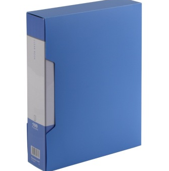 齐心（COMIX）PF100AK-1 大容量资料册/文件册/文件夹/报告夹 A4 100袋 配外壳 蓝色