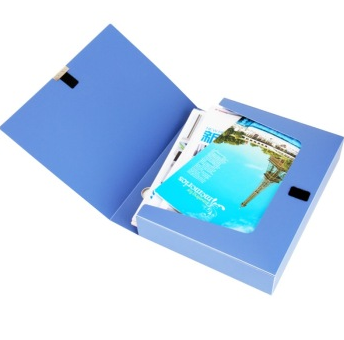 得力（deli） 33126 牢固耐用进口材料粘扣档案盒/文件盒/资料盒 A4蓝色 55mm 10只装