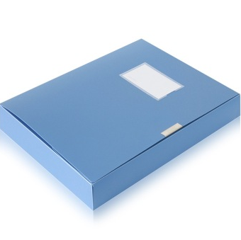 得力(deli)5643 A4/55mm折叠式档案盒 蓝色 12只装