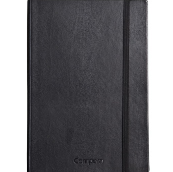 齐心（COMIX）C8002 Compera 皮面笔记本/记事本 154页A5黑