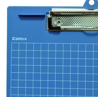齐心(Comix) A724坐标线板夹 (带有坐标线和刻度/可悬挂)A4，226*330毫米
