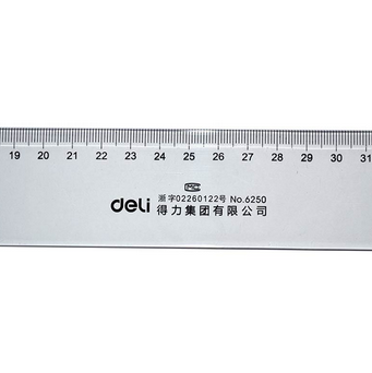 得力(Deli)6250-50cm透明塑料有机直尺