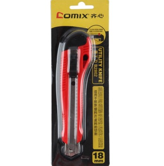 齐心（COMIX）B2802 带金属保护套18mm美工刀 