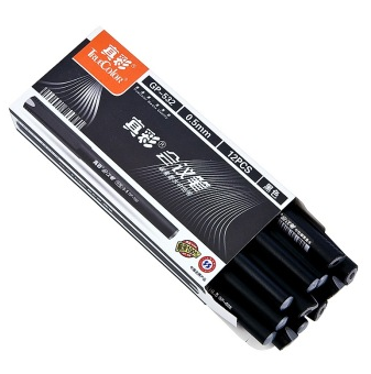 真彩（TrueColor） GP-532 会议中性笔 黑色 0.5mm 针管型 12支装