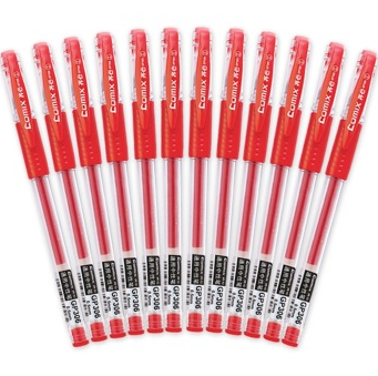 齐心（COMIX）GP306 通用中性笔0.5mm 欧洲标准 全球通用 12支装 红色