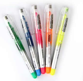 白雪（snowhite） PVP626 直液式五色荧光笔 每色一支 5支装