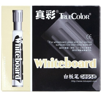 真彩（TrueColor） 0895B 白板笔 黑色 圆笔头 12支装