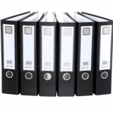 齐心（COMIX） A7076 加厚型欧式快劳夹/文件夹 A4 3寸 黑色 6个装