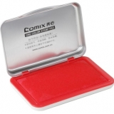 齐心（COMIX）B3731 金属方形秒干印台小号 红色