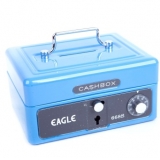 益而高（Eagle）668S 小型金属手提金库(密码+锁) （蓝色）