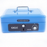 益而高（Eagle）668M 中型金属手提金库(密码+锁)（蓝色）