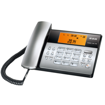 步步高电话机HCD160有绳电话机 座机 家用办公 语音报号 时尚夜光 来电显示 屏幕夜光 银色