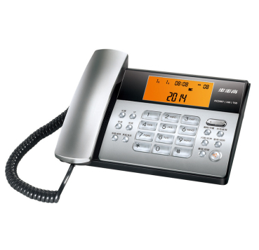 步步高电话机HCD160有绳电话机 座机 家用办公 语音报号 时尚夜光 来电显示 屏幕夜光 银色