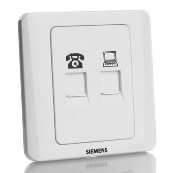 西门子（SIEMENS）5TG01251CC1 远景电话+电脑插座面板（雅白色）